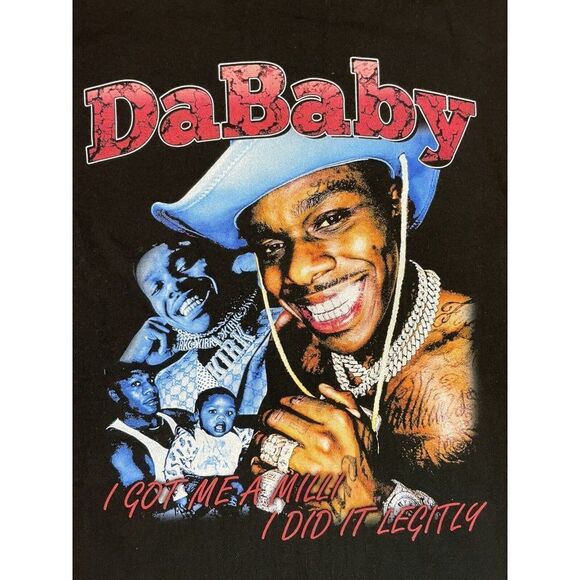 DaBaby I Got Me A Milli I Dit It Legitly Graphic T-shirt Men Medium Rap Music - Picture 2 of 5